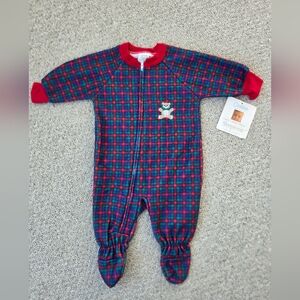 Vintage Carter's Red and Blue Plaid Kids One Piece Sleeper